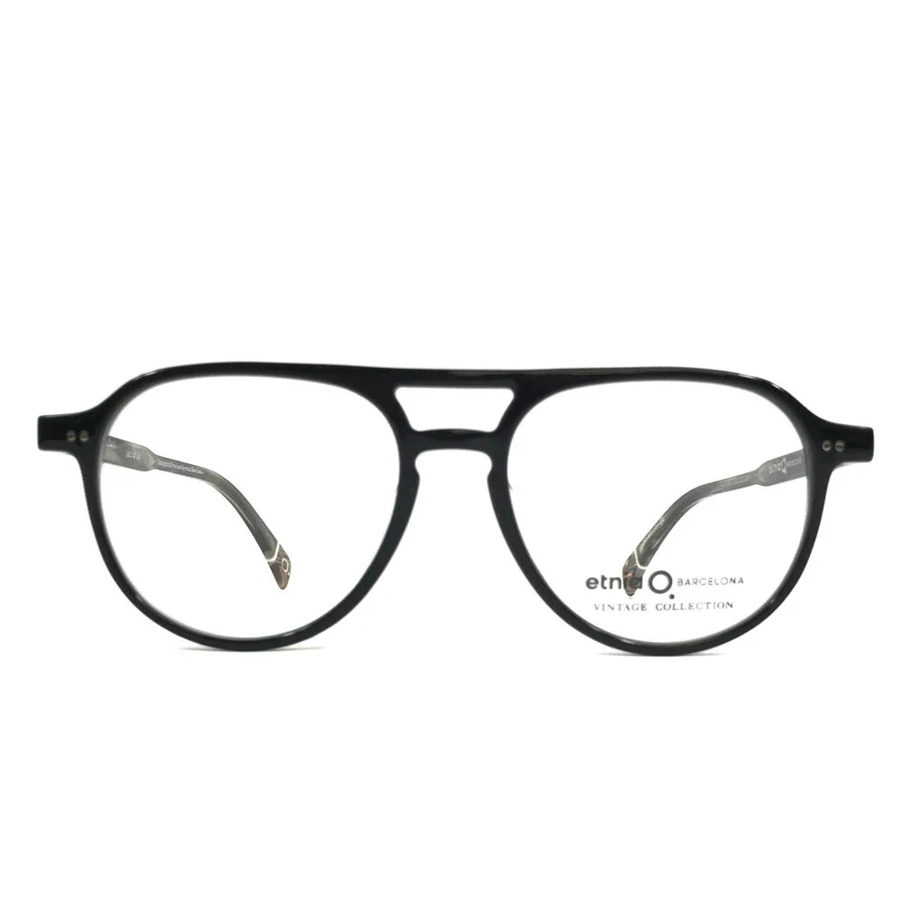 Etnia Barcelona Eyeglasses Frame ES MERCADAL BK Black Aviator Full Rim 52-17-145